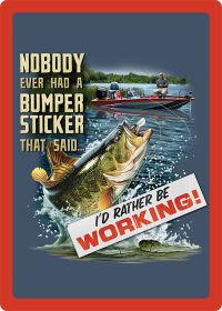 Fishin-Bumper Sticker Tin Sign