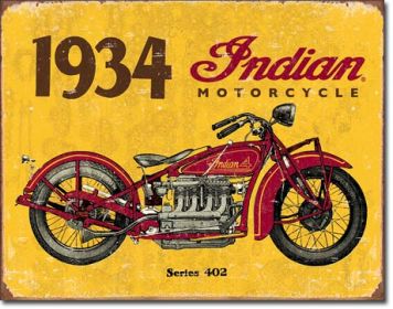 1934 INDIAN Motorcycle Tin Sign