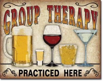 Tin Sign - Group Therapy Practiced Here.