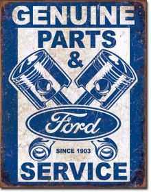 Tin Sign Ford Service - Pistons Tin Sign
