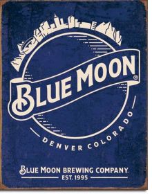 Blue Moon - Skyline Logo Retro Tin Sign