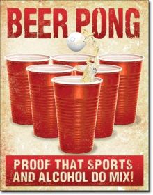 Tin Sign BEER PONG..