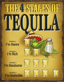 Tin Sign - 4 stages of TEQUILA
