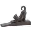 Cast Iron Stretching Kitty Cat Door Stopper