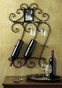 Scrolled Iron Wall-Mounted Wine Rack with Frame