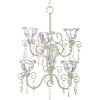 Distressed Ivory Tiered Candle Chandelier