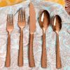 Gibson Elite Stonehenge 20 Piece Flatware Set, Rose Gold