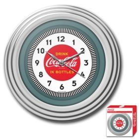 30s Style Chrome Coca-Cola Wall Clock *Free Shipping*
