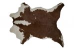 24" x 36" Brown And White Genuine Calfskin - Area Rug