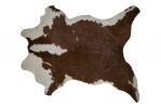 24" x 36" Brown And White Genuine Calfskin - Area Rug