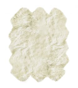72" x 72" Natural Sheepskin Wool Area Rug