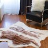 4' x 5' Brown and White Faux Hide Area Rug