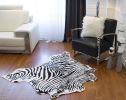 2' x 3' Faux Zebra Hide Black And White Area Rug