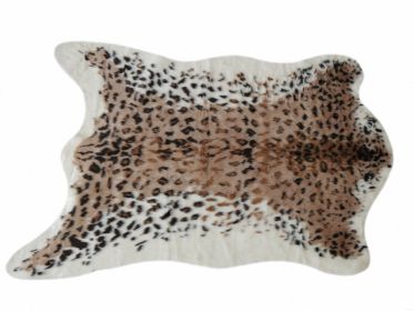 Faux Leopard Hide Black Brown And White Area Rug