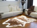 5.25'7.5' Faux Cow Hide Brown And Ivory Area Rug