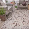 Adsila Iridescent Floral Modern Area Rug, Hazelnut *Free Shipping*