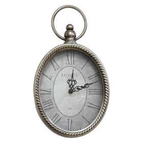 11.75" Oval Vintage Wall Clock with Metal Shape