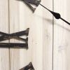 28" Round Distressed White Wood and Metal   Wall Clock