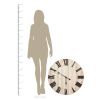 28" Round Distressed White Wood and Metal   Wall Clock