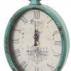 11.5" Teal Oval Vintage Look Metal Wall Clock