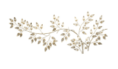 Brushed Gold Flowing Leaves Metal Wall Decor