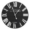 24" Parisian Black and White Wood Wall Clock