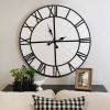 31.5" White Wood and Black Metal   Wall Clock