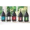 Azure Glass Moroccan Candle Lantern - 10 inches