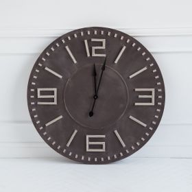42"Oversize Round  Industrial styleWall Clock with  Bold Block Numbers and Black Hands