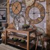 59" Round XL Industrial styleWall Clock with Matte Metal Frame