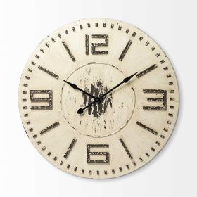 42" Round Oversized Farmhouse Wall Clock with Metallic Hands