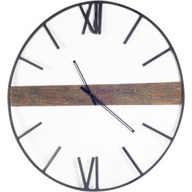 36" Round Oversize Industrial styleWall Clock with Roman Numerals at 6 and 12 o clock