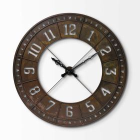 56.5" Round XL Industrial Style Wall Clock Equipped with a Quartz Movement