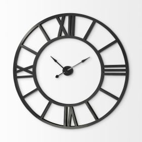 54" Round XL Industrial style Wall Clock with Open Face Design