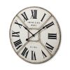 36.5" Round Industrial style Wall Clock with Rustic White Toned Face