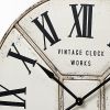 36.5" Round Industrial style Wall Clock with Rustic White Toned Face