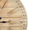 32" Round Natural Wood Face Roman Numeral Wall Clock