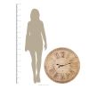 32" Round Natural Wood Face Roman Numeral Wall Clock