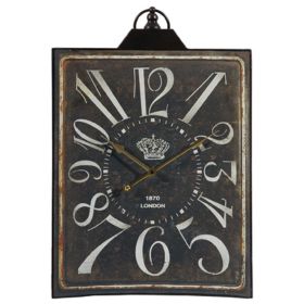 Vintage Style Black and White Iron Wall Clock