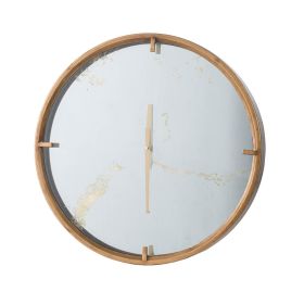 Modern Minimal 20" Gold and Mirror Round Wall Clock