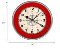 15" Rustic Red and Cream Compass Wall Clock
