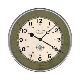18" Rustic Century Shipyard Compass Wall Clock