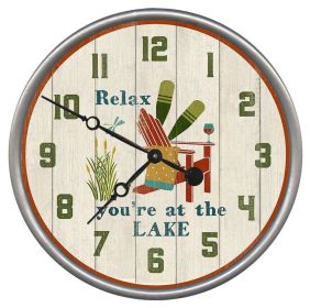 18" Rustic Relax at the Lake Wall Clock