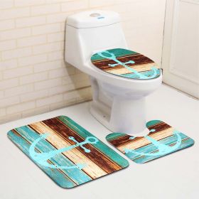 3Pc Old Style Anchor Bathroom Toilet Seat Cover & Bathmat Set *Free Shipping*