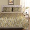 Reversible Morrocan Paisley Cotton Quilt Set, King, Green *Free Shipping*