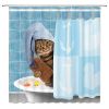 Cat Bathing Bathroom Shower Curtain Waterproof Fabric With 12 Hooks *Free Shipping*