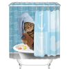 Cat Bathing Bathroom Shower Curtain Waterproof Fabric With 12 Hooks *Free Shipping*