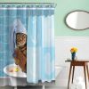 Cat Bathing Bathroom Shower Curtain Waterproof Fabric With 12 Hooks *Free Shipping*