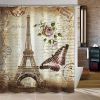 Paris Eiffel Tower Waterproof Fabric Bathroom Shower Curtain & Hooks *Free Shipping*