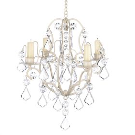 Jeweled Ivory Candle Chandelier